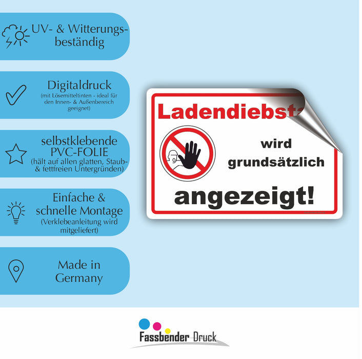 Ladendiebstahl wird zur Anzeige gebracht