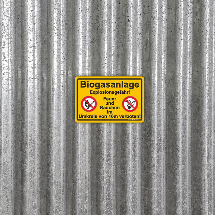 Biogasanlage I Explosionsgefahr - Feuer und Rauchen verboten