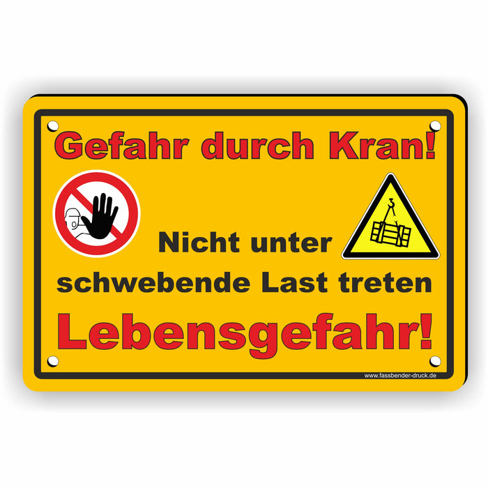 Gefahr durch den Kran! Nicht unter schwebende Last treten I Lebensgefahr