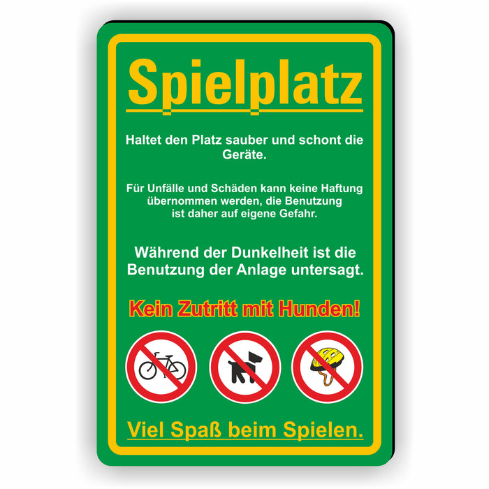 D-038 - SPIELPLATZ - Haltet den Platz und die Geräte Sauber - keine Hunde - SCHILD