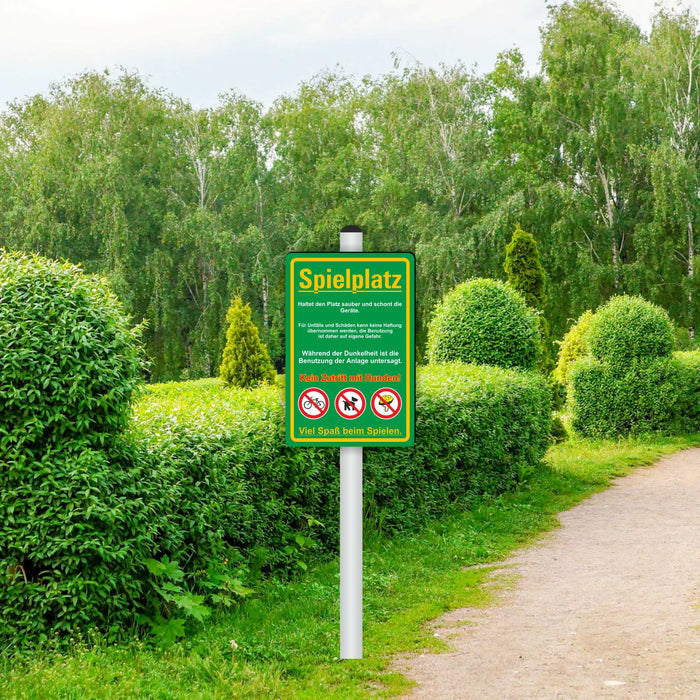 D-038 - SPIELPLATZ - Haltet den Platz und die Geräte Sauber - keine Hunde - SCHILD