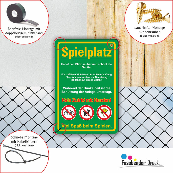 D-038 - SPIELPLATZ - Haltet den Platz und die Geräte Sauber - keine Hunde - SCHILD