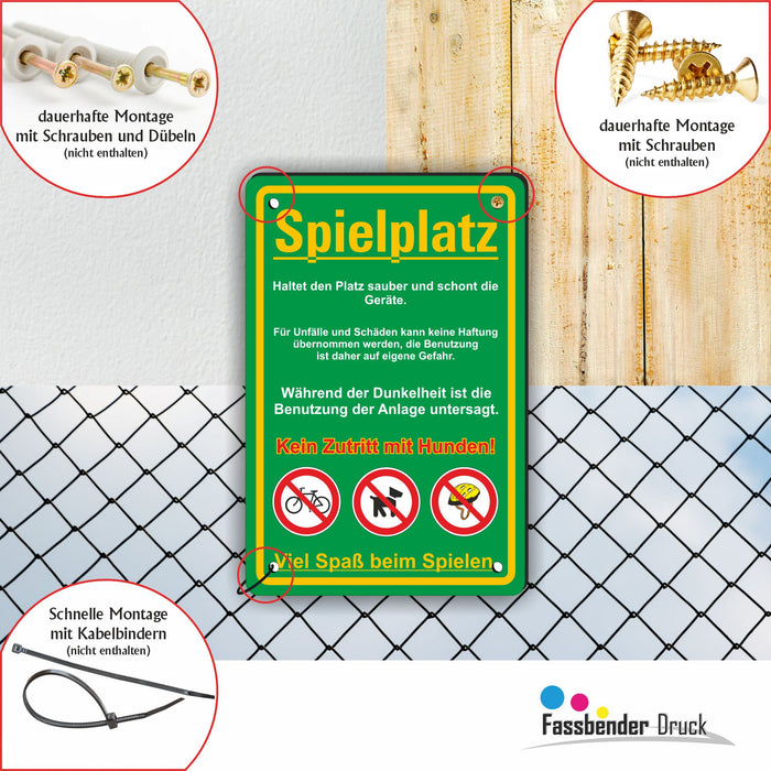 D-038 - SPIELPLATZ - Haltet den Platz und die Geräte Sauber - keine Hunde - SCHILD