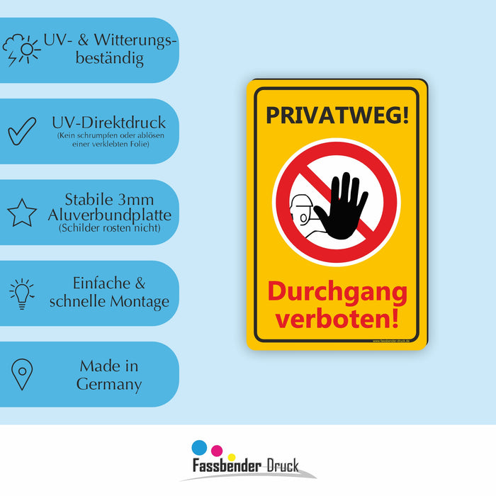 Privatweg! Durchgang verboten - Betreten verboten