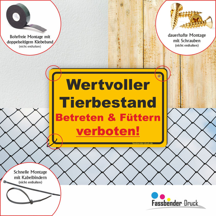 Wertvoller Tierbestand - Betreten & Füttern verboten!