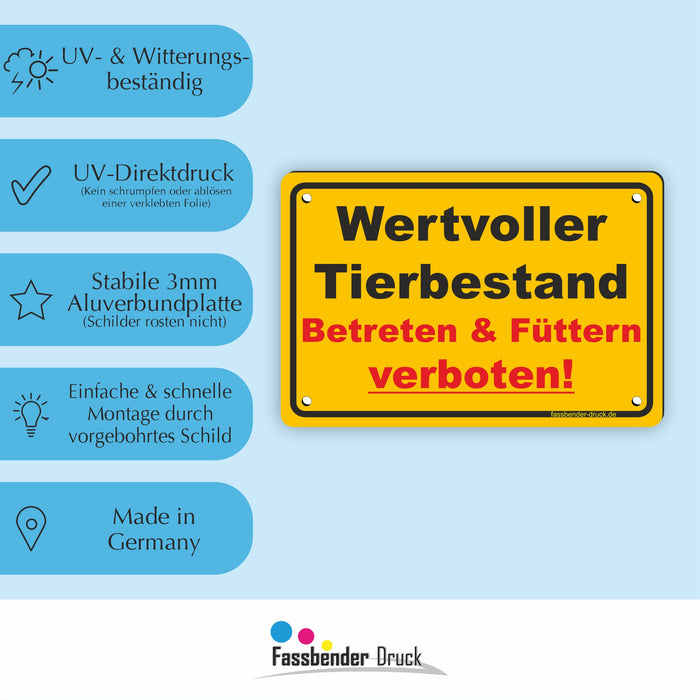 Wertvoller Tierbestand - Betreten & Füttern verboten!