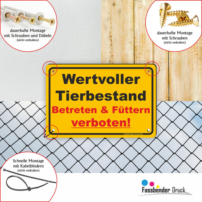 Wertvoller Tierbestand - Betreten & Füttern verboten!