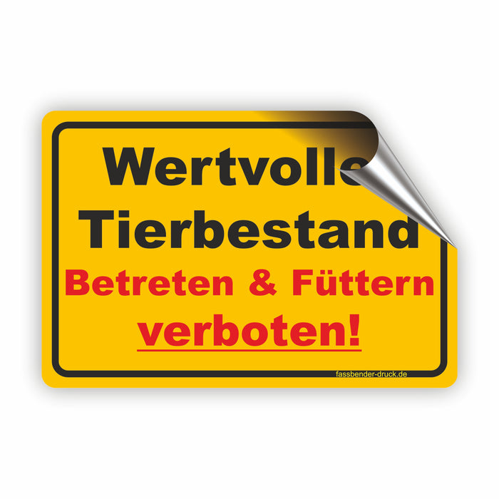 Wertvoller Tierbestand - Betreten & Füttern verboten!