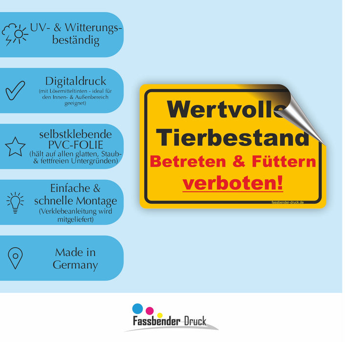 Wertvoller Tierbestand - Betreten & Füttern verboten!