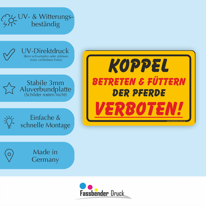 Koppel Betreten und Füttern der Pferde verboten!