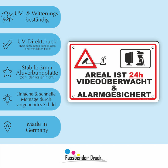 Areal ist 24h videoüberwacht und alarmgesichert