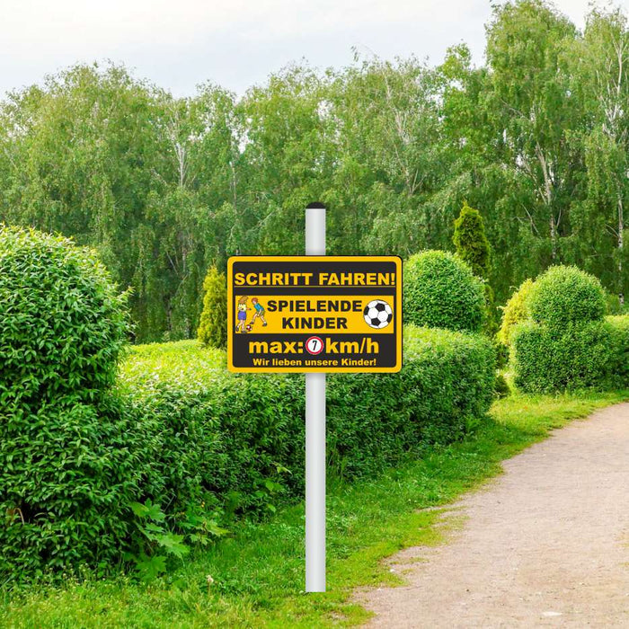 D-061 - SCHRITTTEMPO FAHREN - spielende Kinder - 7km/h - SCHILD