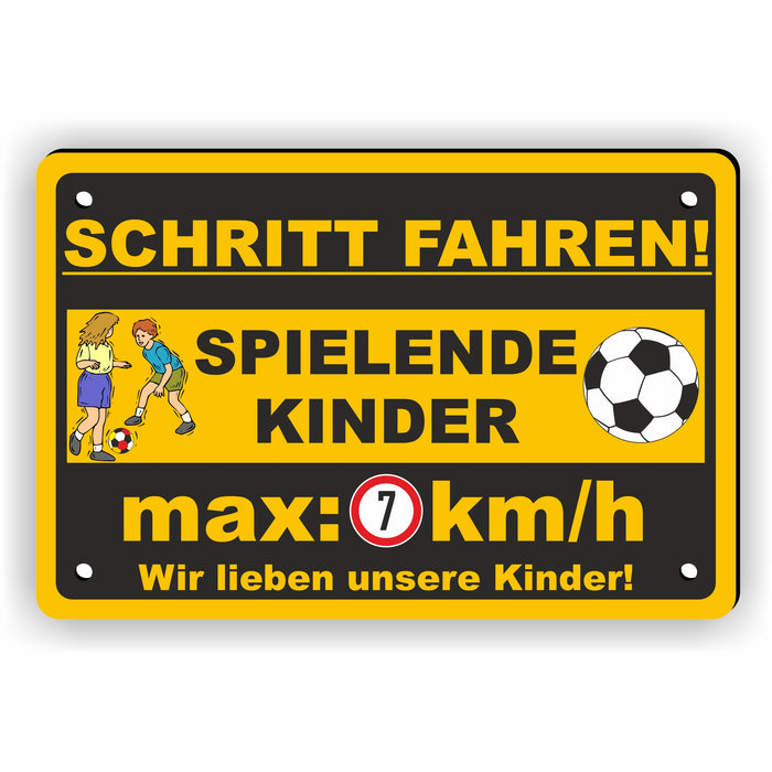 D-061 - SCHRITTTEMPO FAHREN - spielende Kinder - 7km/h - SCHILD