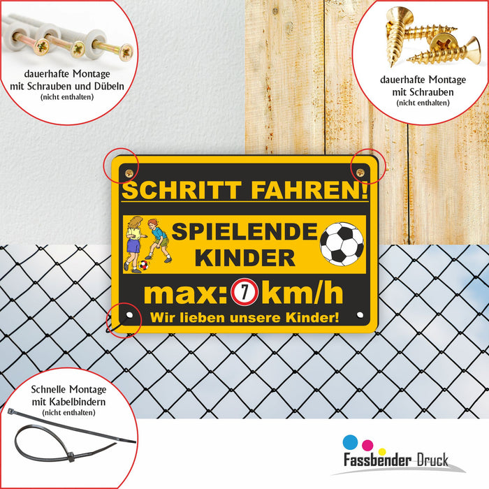 D-061 - SCHRITTTEMPO FAHREN - spielende Kinder - 7km/h - SCHILD