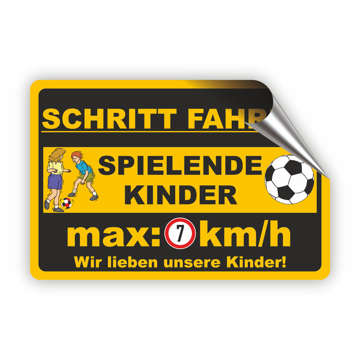 D-061 - SCHRITTTEMPO FAHREN - spielende Kinder - 7km/h - SCHILD