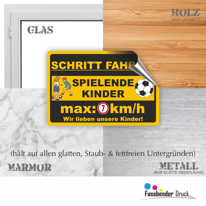 D-061 - SCHRITTTEMPO FAHREN - spielende Kinder - 7km/h - SCHILD