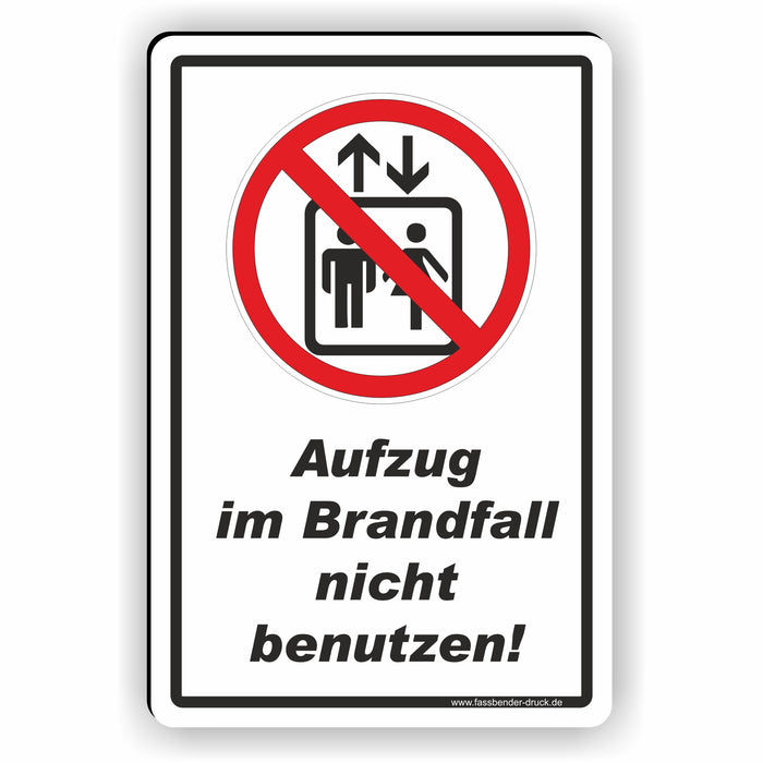 Aufzug im Brandfall nicht benutzen! Brandschutz - Notfallplan