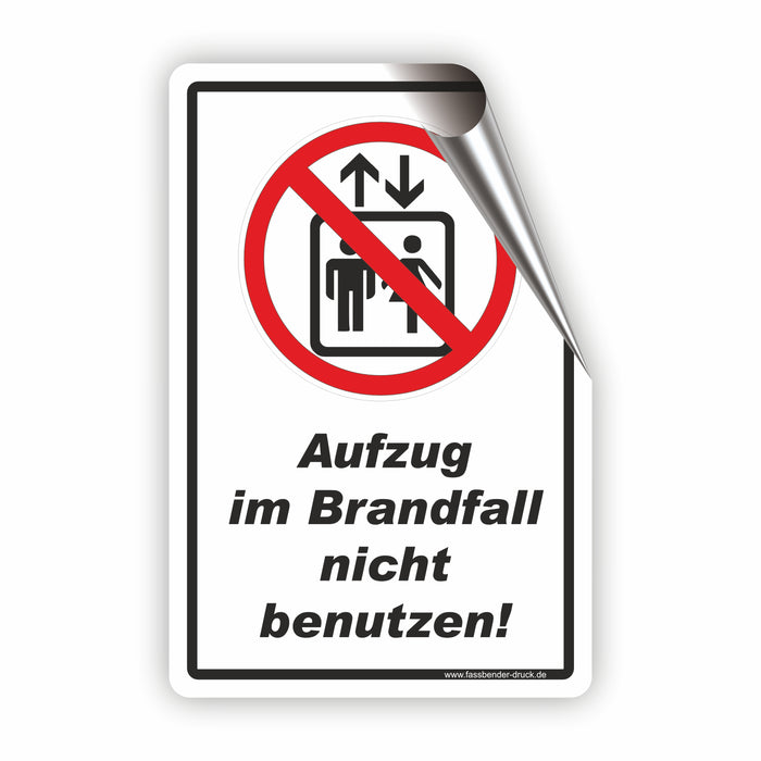 Aufzug im Brandfall nicht benutzen! Brandschutz - Notfallplan