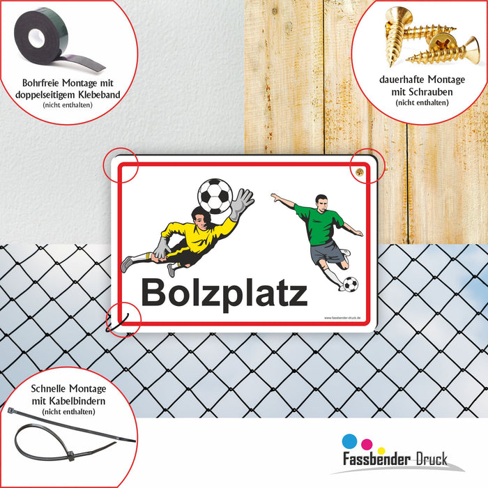 D-088 - Bolzplatz Schild - Fussballplatz für Kinder