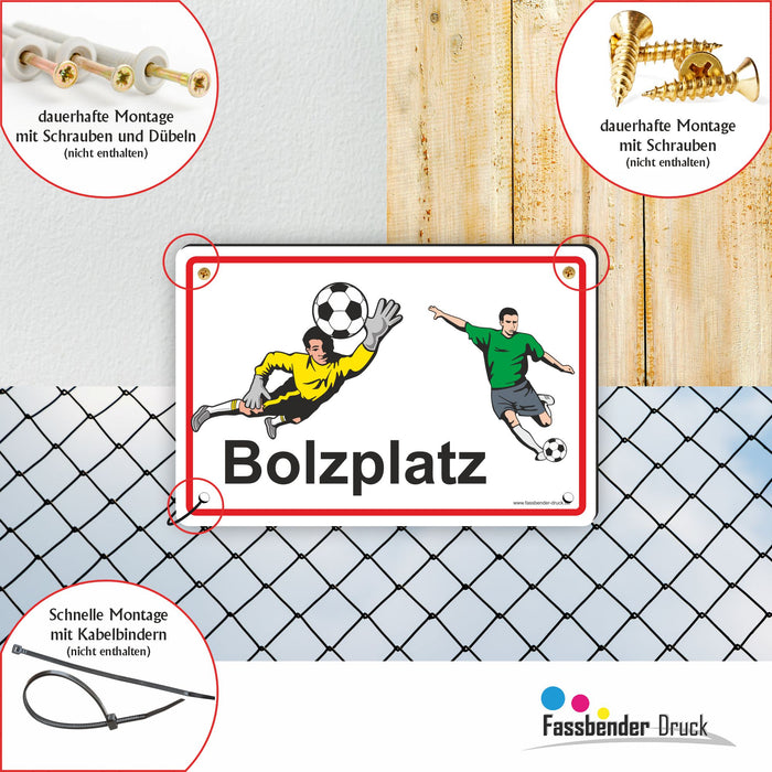 D-088 - Bolzplatz Schild - Fussballplatz für Kinder