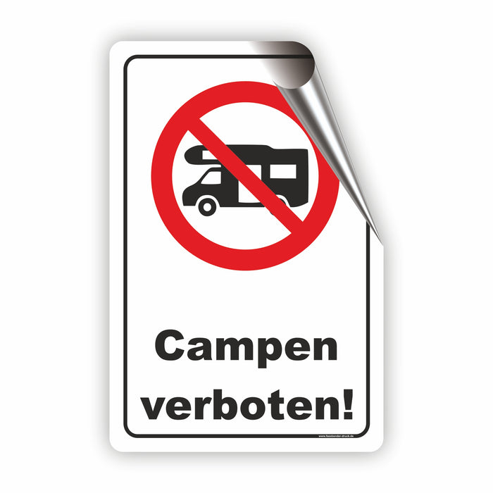 zelten verboten schild Campen verboten Schild