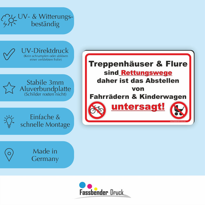 Treppenhäuser und Flure sind Rettungswege und dürfen nicht zugestellt werden