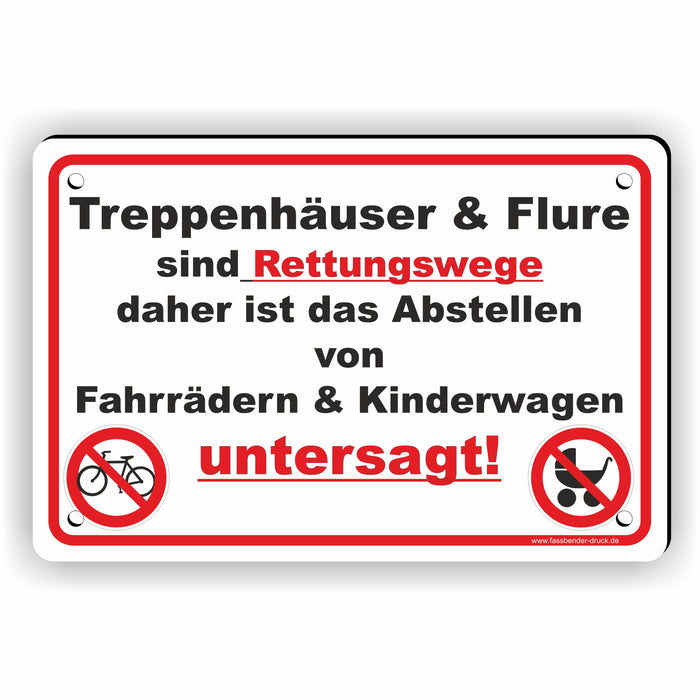 Treppenhäuser und Flure sind Rettungswege und dürfen nicht zugestellt werden