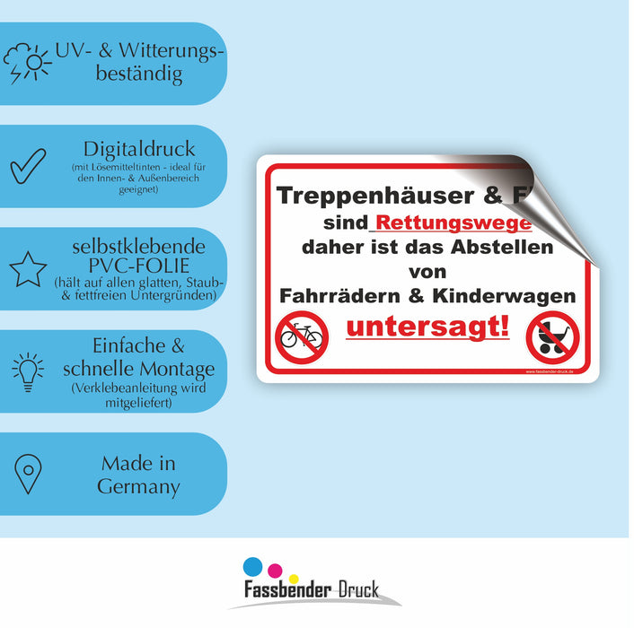 Treppenhäuser und Flure sind Rettungswege und dürfen nicht zugestellt werden