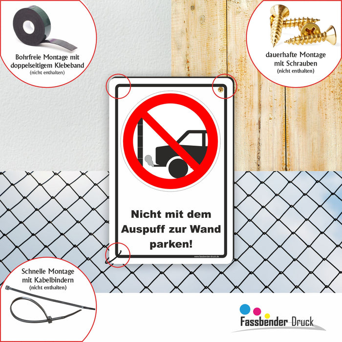 Nicht mit dem Auspuff zur Wand parken!