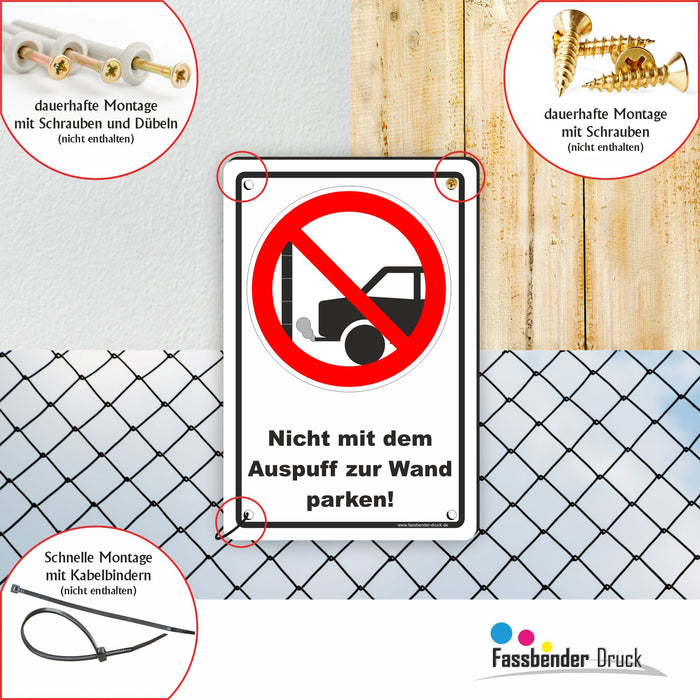 Nicht mit dem Auspuff zur Wand parken!