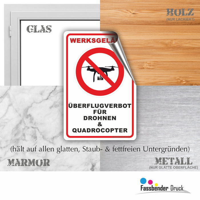WERKSGELÄNDE! Überflug von Drohen & Qaudrocopter verboten