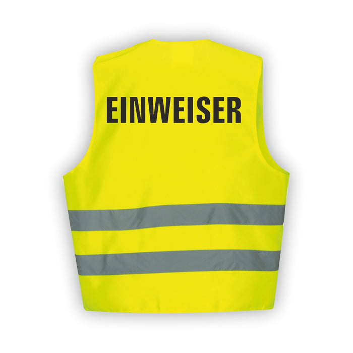 EINWEISER Warnweste | Signalweste | Sicherheitsweste nach ISO 20471 | 6 Farben + 3 Größen