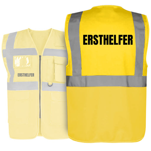 Warnweste NEUTRAL, Reflexstreifen silber, Aufdruck SECURITY, inkl. Tasche