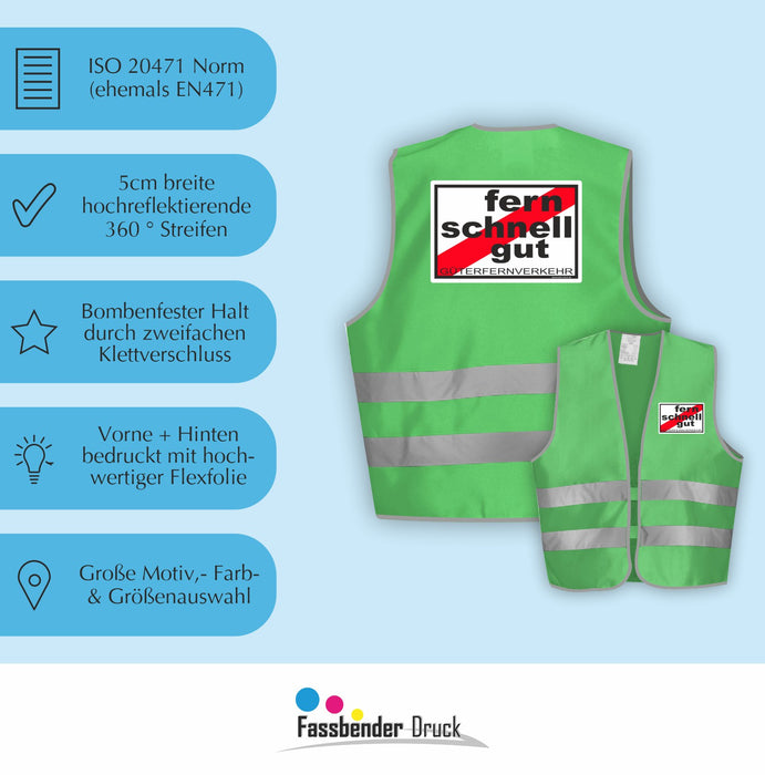 FERNSCHNELLGUT Warnweste | Signalweste | Sicherheitsweste n. DIN ISO 20471