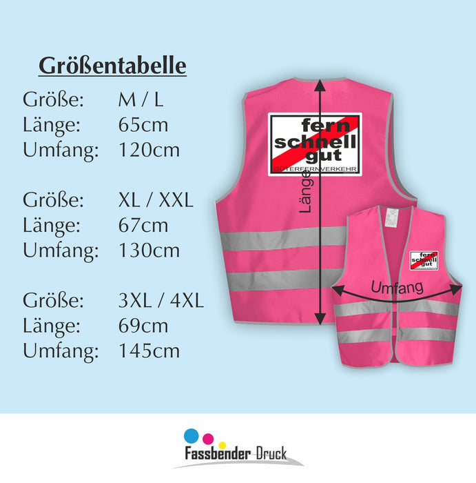 FERNSCHNELLGUT Warnweste | Signalweste | Sicherheitsweste n. DIN ISO 20471