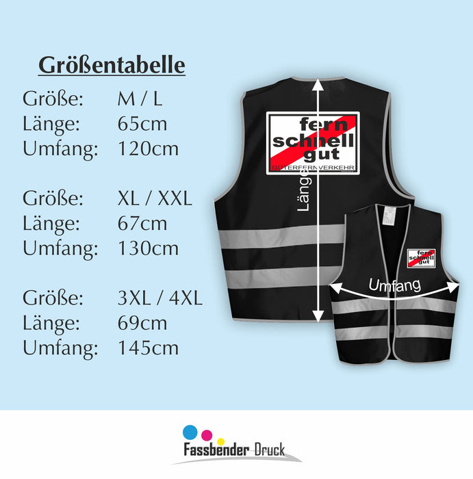 FERNSCHNELLGUT Warnweste | Signalweste | Sicherheitsweste n. DIN ISO 20471