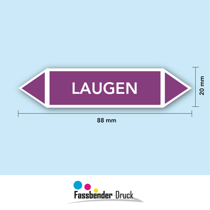 Rohrleitungskennzeichen LAUGEN nach DIN EN 2403:2014-06 und TRGS 201- mit 2 spitzen zum selber ausrichten