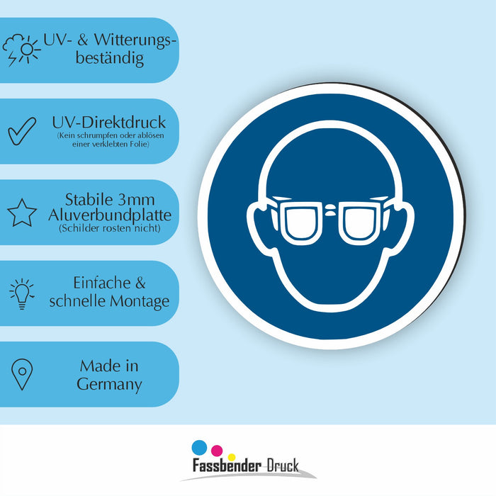 Gebotszeichen Augenschutz benutzen RUND (M004) nach DIN EN ISO 7010
