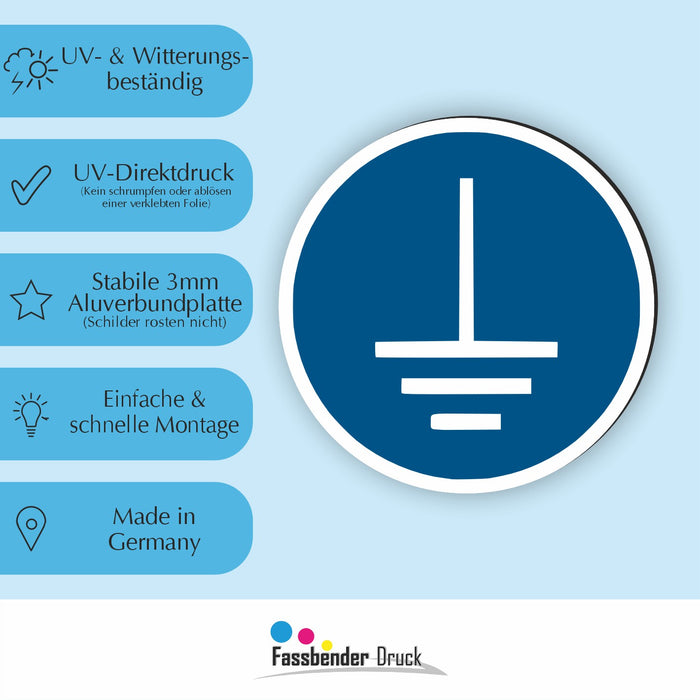 Gebotszeichen Vor Benutzung erden RUND (M005) nach DIN EN ISO 7010