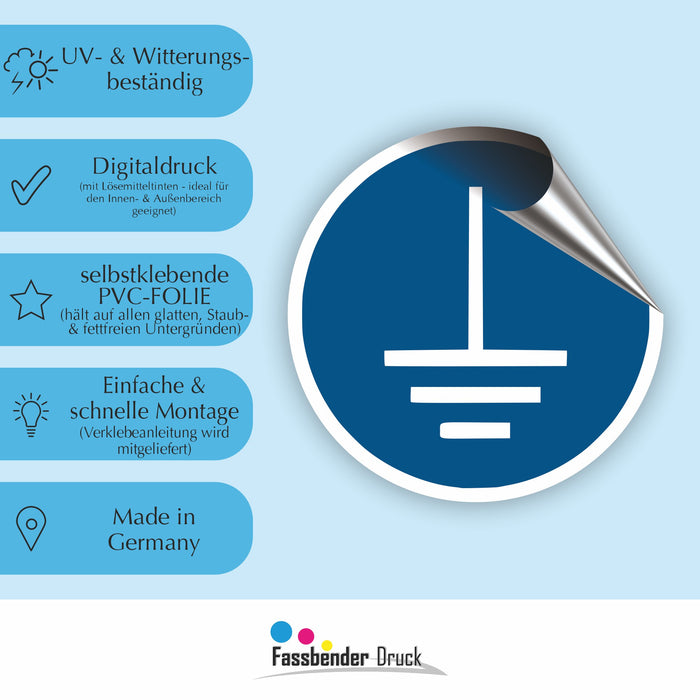 Gebotszeichen Vor Benutzung erden RUND (M005) nach DIN EN ISO 7010