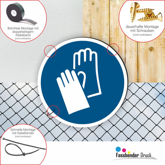 gebotszeichen handschuhe Handschutz benutzen Schild