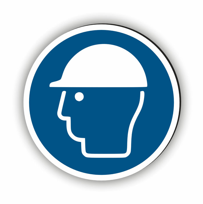 Gebotszeichen Kopfschutz benutzen RUND (M014) nach DIN EN ISO 7010