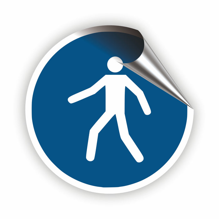 Gebotszeichen Fußgängerweg benutzen RUND (M024) nach DIN EN ISO 7010