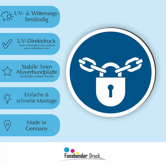 Gebotszeichen Verschlossen halten RUND (M028) nach DIN EN ISO 7010