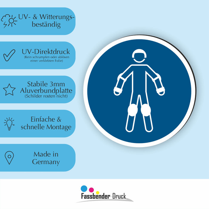 Gebotszeichen Schutzausrüstung für Rollsport benutzen RUND (M049) nach DIN EN ISO 7010