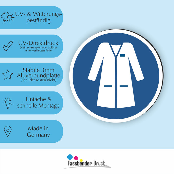 Gebotszeichen Laborkittel tragen RUND (M059) nach DIN EN ISO 7010