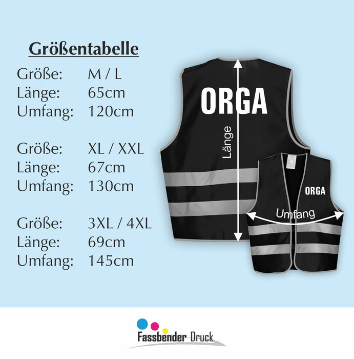 ORGA Warnweste | Signalweste | Sicherheitsweste nach ISO 20471 | 6 Farben + 3 Größen