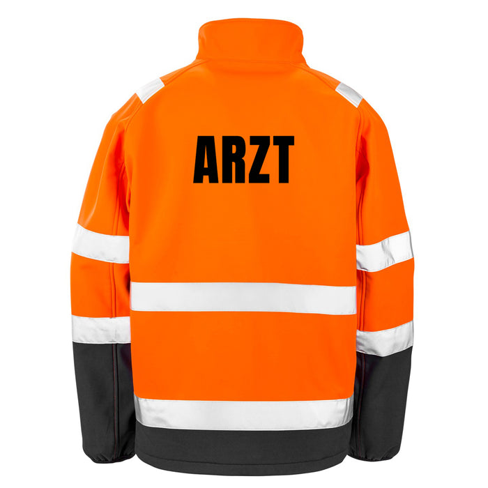ARZT Softshell Warnjacke / Sicherheitsjacke mit Reißverschluss und Taschen