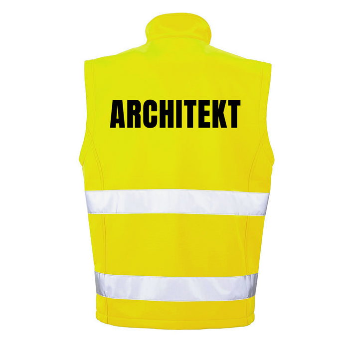 ARCHITEKT Softshell Warnweste mit Reißverschluss und Taschen