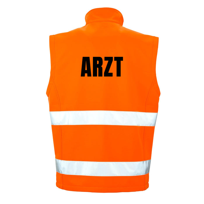 ARZT Softshell Warnweste mit Reißverschluss und Taschen